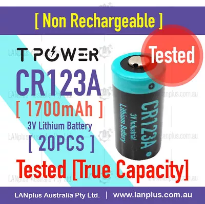 20X CR123A 3V Lithium Battery 1700mAh For Netgear Arlo Camera > Panasonic CR123a • $50.84